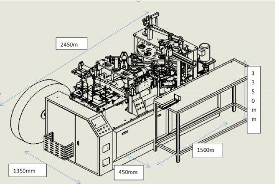 60-70 Stück/Min. Maschine zur Herstellung von Papierschalen Automatisches Formen für Gasquelle 0,5-0,8 MPa Verarbeitungstyp