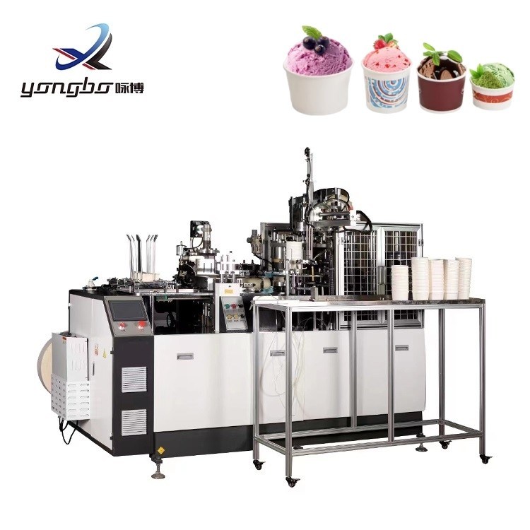 Papier-Faltmaschine zur Herstellung von Schüsseln vollautomatisch 20-50oz 60-70pcs/Min Papiersuppen Schüssel Formmaschine