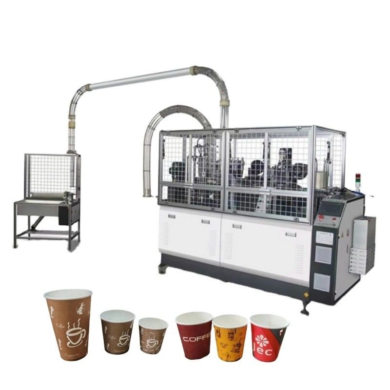Vollautomatische Hochgeschwindigkeits-Papierbechermacherei für Kaffee/Tee/Eis 110 Stück/min 2-12 Unzen Größe 2.35*1.25*1.9m Nutzen